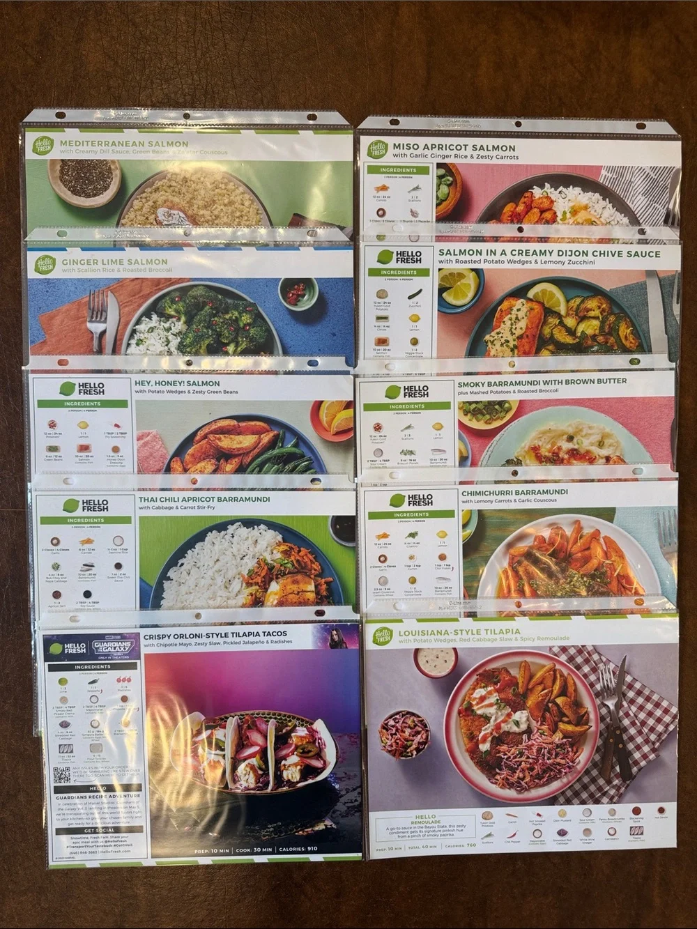 HelloFresh Salmon, Barramundi, Tilapia, Shrimp & Vegetarian - 30 Recipe Cards